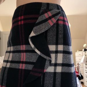 Navy wool J Crew Skirt with Ruffle Detail